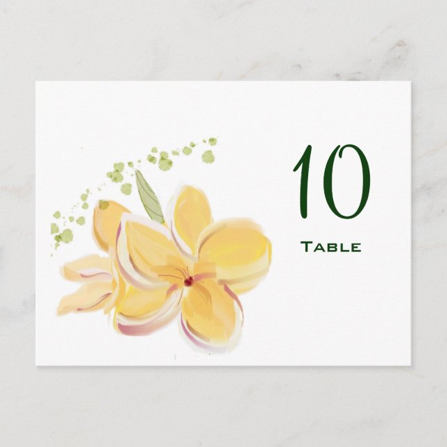 Frangipani Tischnummer Postcard (Vorderseite)