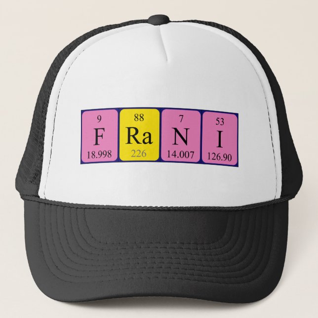 Frani Perii table name hat Truckerkappe (Vorderseite)