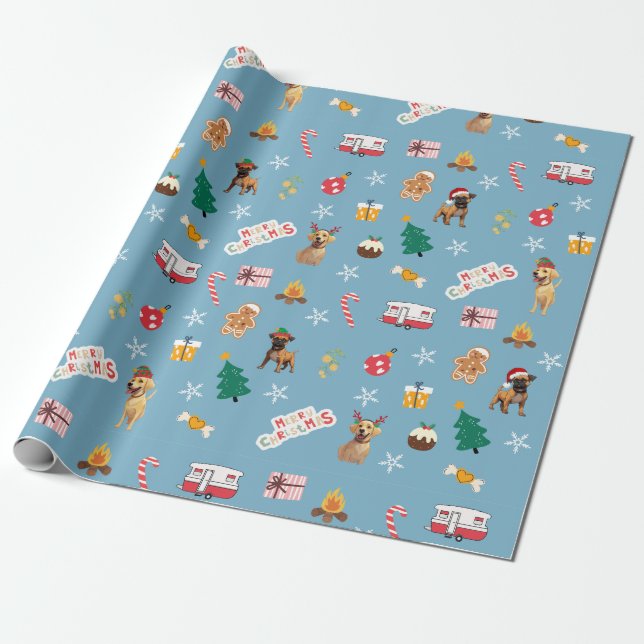 Frank & Baxter Weihnachtswrapping Paper - Blau Geschenkpapier (Ungerollt)