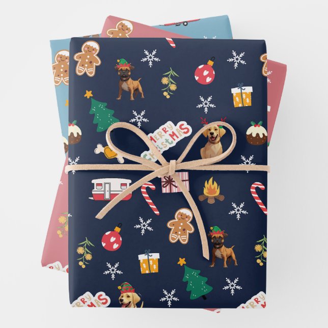 Frank & Baxter Weihnachtswrapping Paper - gemischt Geschenkpapier Set (Beispiel)