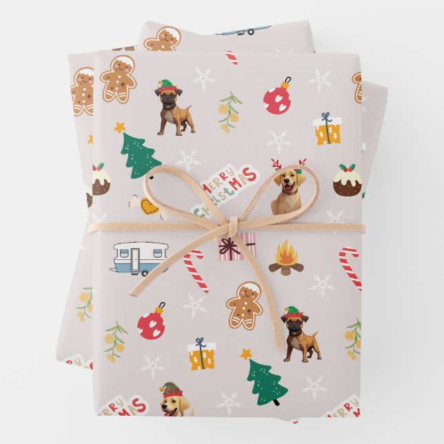 Frank & Baxter Weihnachtswrapping Paper - Latte Geschenkpapier Set (Beispiel)