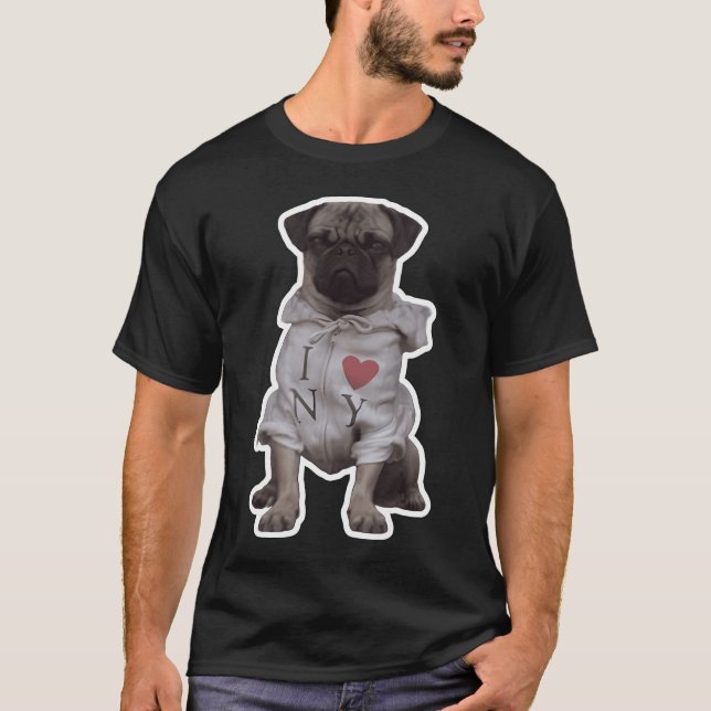 Frank der Mops-Grenze T-Shirt (Vorderseite)