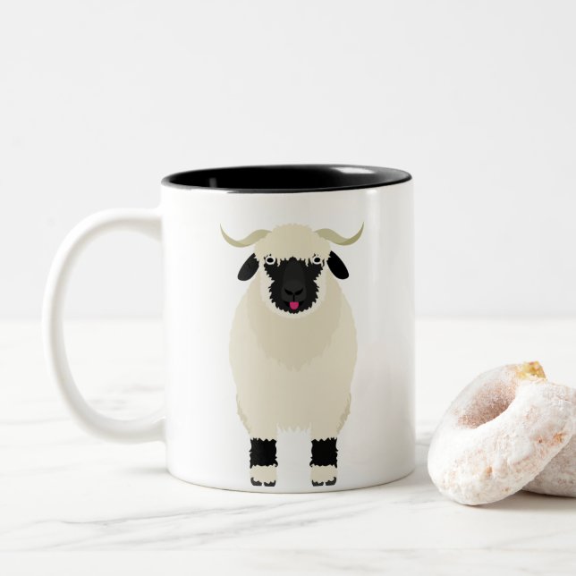 Frank der Walliser Schwarzen Nase Tasse Schafe Kaf (Mit Donut)