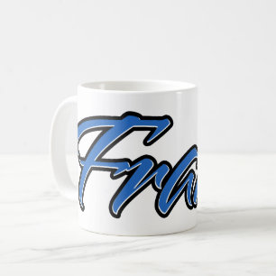 Frank prénom nom tasse bleue tasse à café