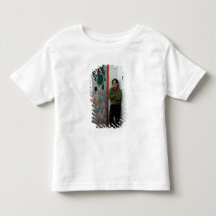 Frank Stella neben einem von seinem arbeitet Kleinkind T-shirt
