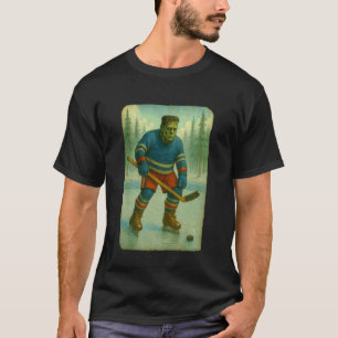 Frankeinstein Eishockeyspieler Halloween Weihnacht T-Shirt