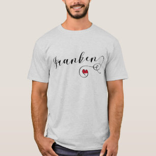 Franken, Franconia Drapeau Coeur, T-shirt Franconi