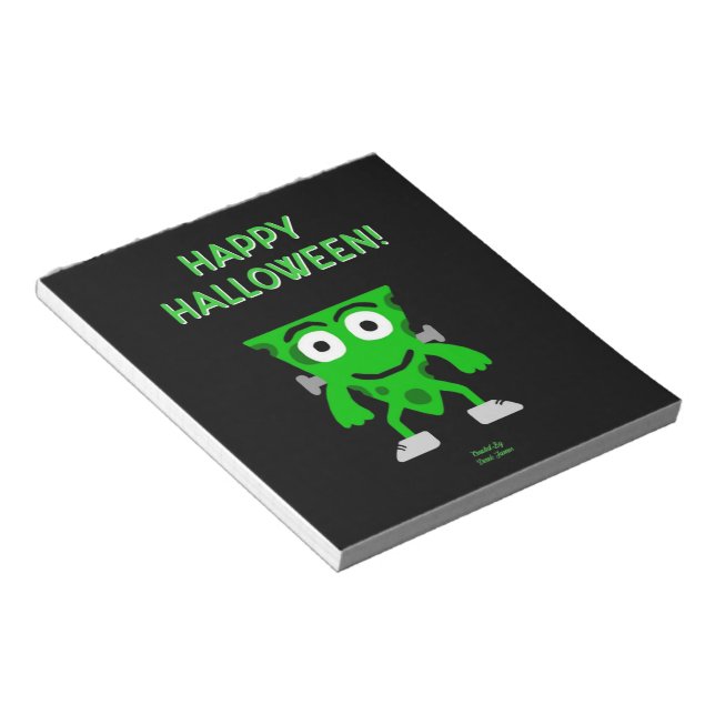 FrankenCheese Halloween Greetings Notepad Notizblock (angewinkelt)