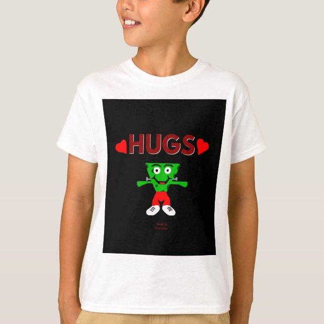 FrankenCheese Hugs Boys White Basic T Shirt (Vorderseite)