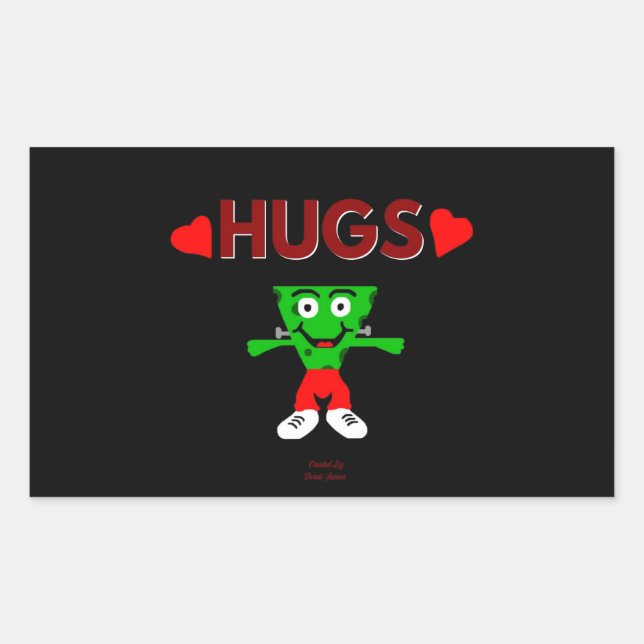 FrankenCheese Hugs Rectangle Sticker (Vorderseite)