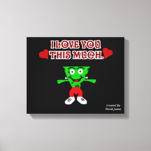 "FrankenCheese Valentinstag Wrapped Canvas Leinwanddruck