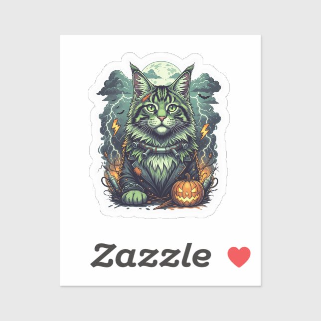 FrankenCoon - Maine Coon Halloween Aufkleber (Blatt)