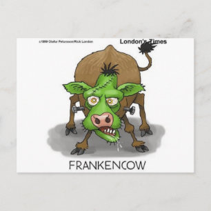 "FrankenCow" Witzige Halloween-Geschenke und Samml Postkarte