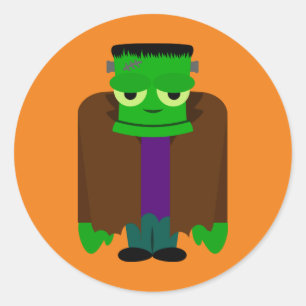 Frankenmonster Halloween-Kleid Runder Aufkleber