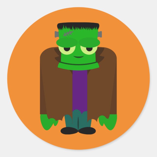Frankenmonster Halloween-Kleid Runder Aufkleber (Vorderseite)