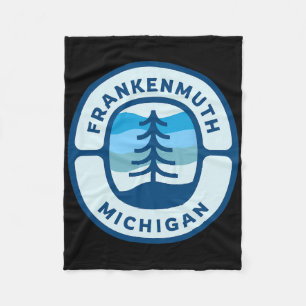 Frankenmuth Michigan Mi Retro Winter Forest Souven Fleecedecke