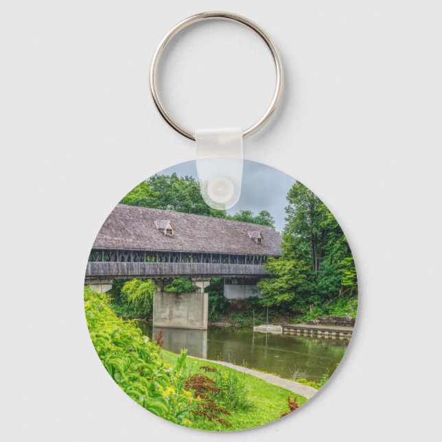 Frankenmuths Covered Bridge Schlüsselanhänger (Vorderseite)