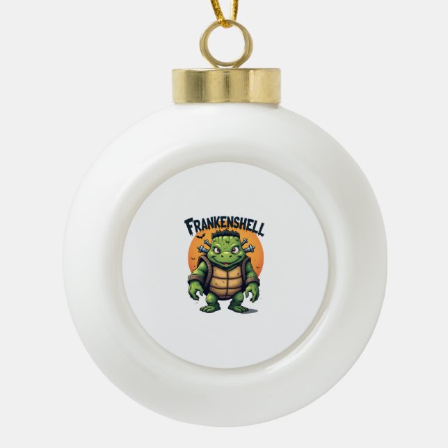 Frankenshell Turtle Keramik Kugel-Ornament (Vorderseite)