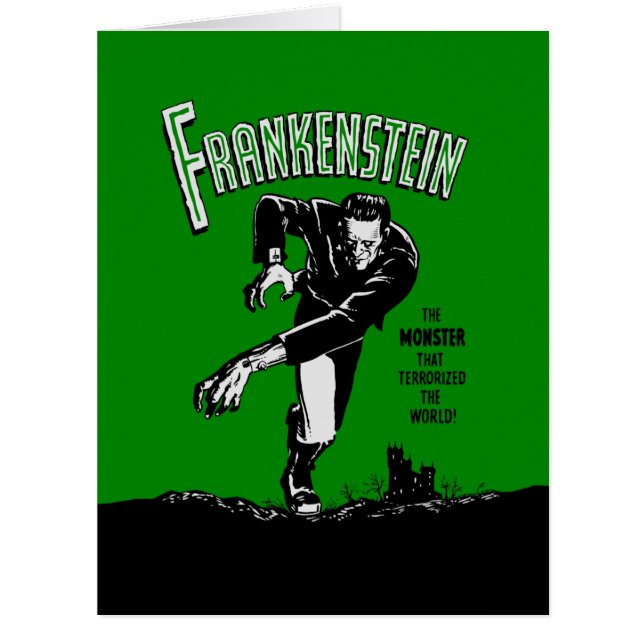 Frankenstein - BIG Grußkarte 8.5x11 Halloween (Vorderseite)