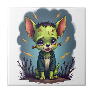 Frankenstein Chihuahua Schock Fliese