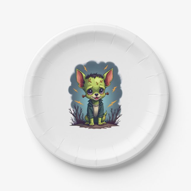 Frankenstein Chihuahua Shock Pappteller (Vorderseite)