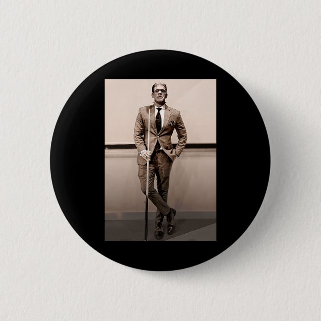 Frankenstein Dapper Frankenstein Monster in Anzug  Button (Vorderseite)