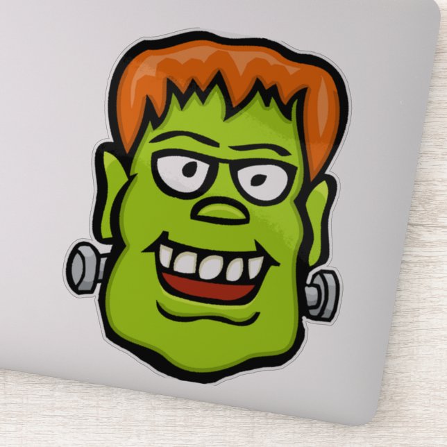 Frankenstein-Gesicht | Halloween-Monster Aufkleber (Detail)