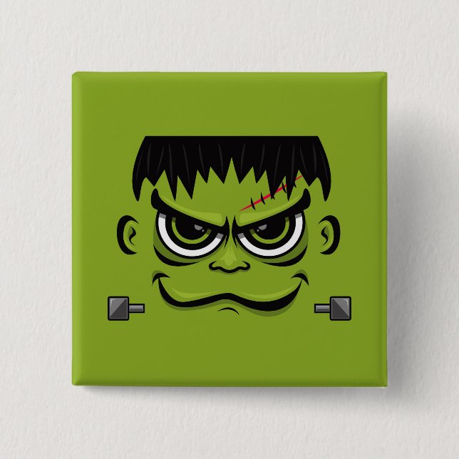 Frankenstein Halloween Face Button (Vorderseite)