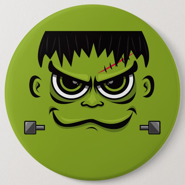 Frankenstein Halloween Face Button (Vorderseite)
