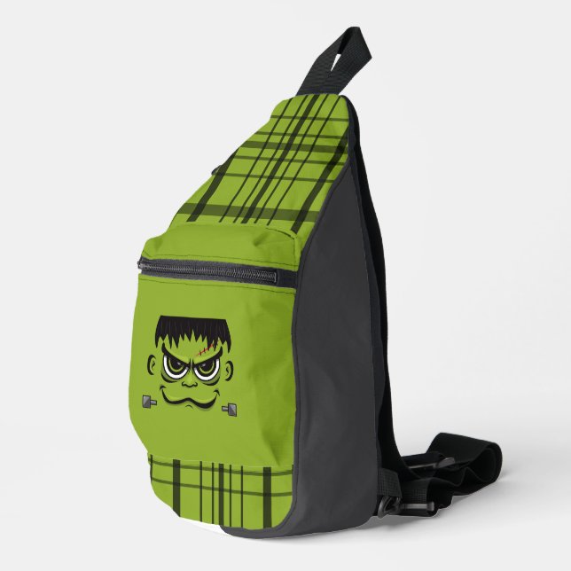 Frankenstein Halloween Face Crossbody Bag (Rechte Ecke)