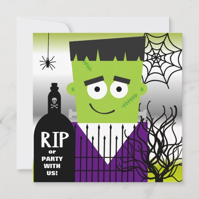 Frankenstein Halloween-Party-Einladung Einladung (Vorderseite)