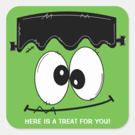 Frankenstein Halloween-Party Stickers, Halloween Quadratischer Aufkleber