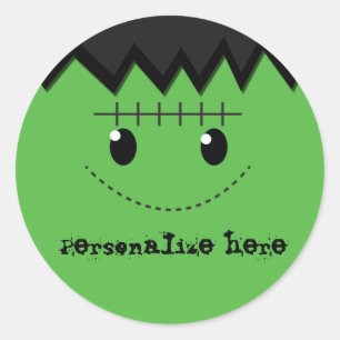 Frankenstein Halloween Personalisiert Party Sticke Runder Aufkleber