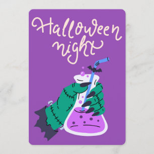 Frankenstein-Hand hält Halloween-Nacht-Trank Feiertagskarte