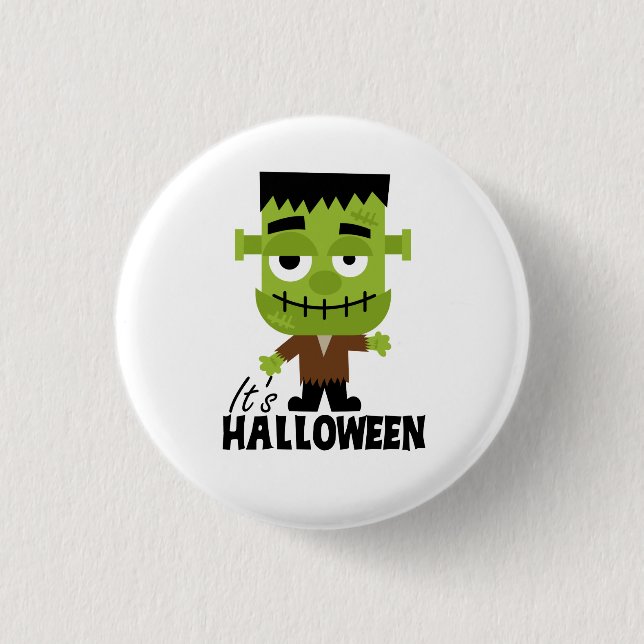 Frankenstein ist Halloween Button (Vorderseite)