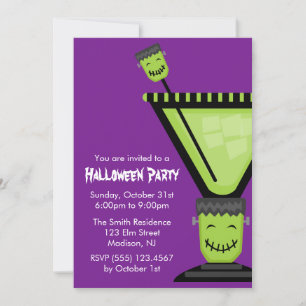 Frankenstein Martini Glass Halloween Einladung