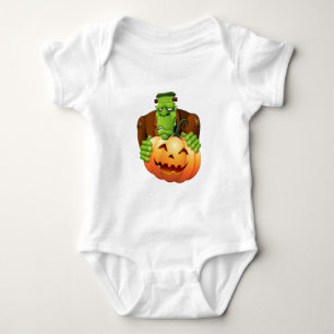 Frankenstein Monster Cartoon mit Pumpkin Baby Strampler