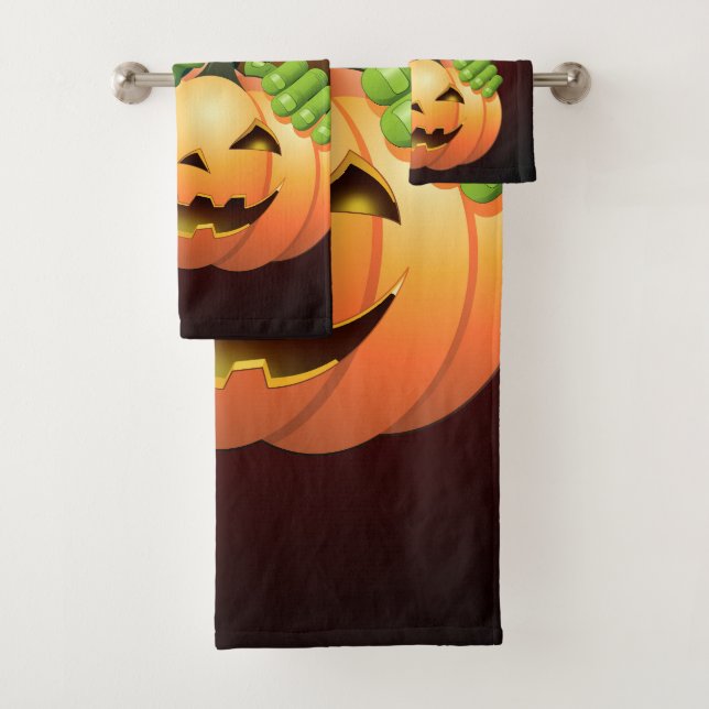 Frankenstein Monster Cartoon mit Pumpkin Badhandtuch Set (Insitu)