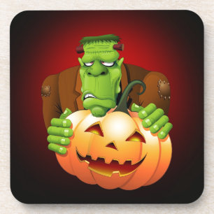Frankenstein Monster Cartoon mit Pumpkin Untersetzer