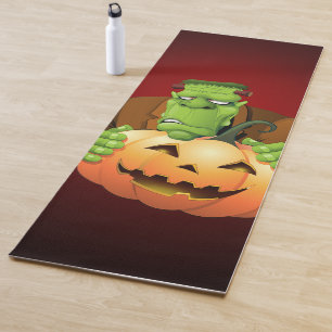 Frankenstein Monster Cartoon mit Pumpkin Yogamatte