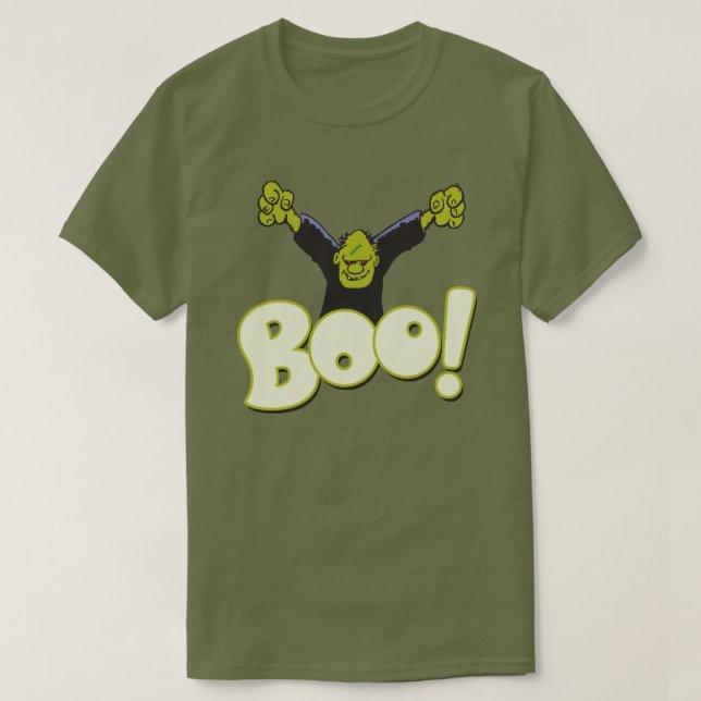 Frankenstein Monster Halloween BOO Typ Green T-Shirt (Design vorne)