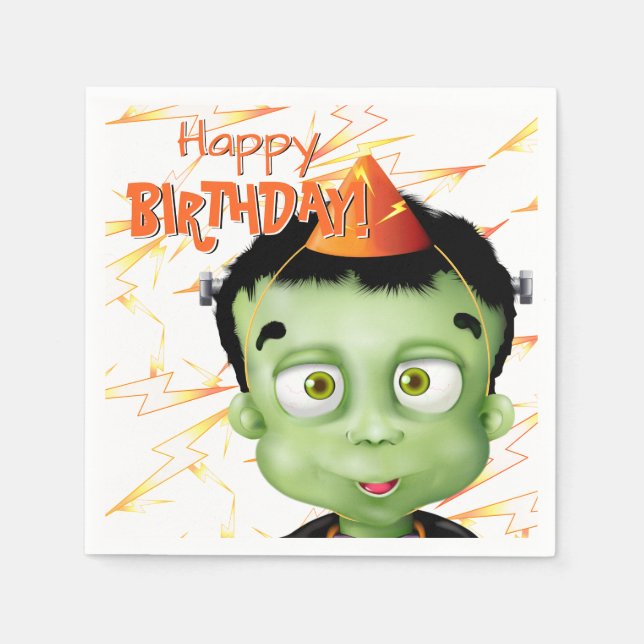Frankenstein Monster Halloween Geburtstag Serviette (Vorderseite)