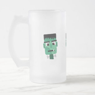 Frankenstein-Monster-Illustration Mattglas Bierglas