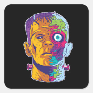 Frankenstein Monster Quadratischer Aufkleber