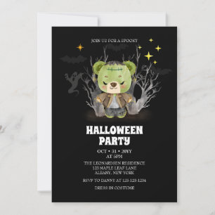 Frankenstein Monster Spooky Bear Halloween-Party Einladung