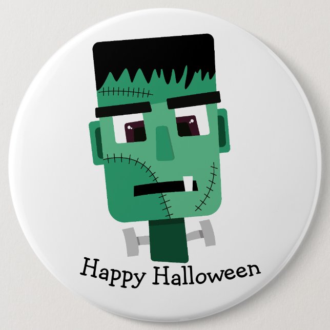 Frankenstein Monsters Kopf Button (Vorderseite)