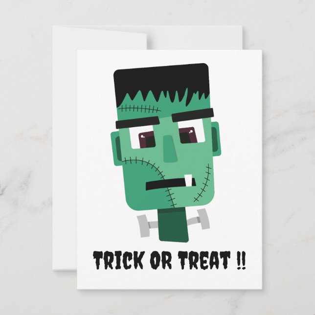 Frankenstein Monsters Kopf Einladung (Vorderseite)