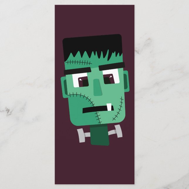 Frankenstein Monsters Kopf Menükarte (Vorderseite)
