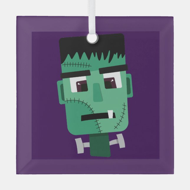 Frankenstein Monsters Kopf Ornament Aus Glas (Vorderseite)