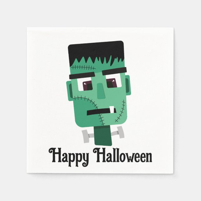 Frankenstein Monsters Kopf Serviette (Vorderseite)